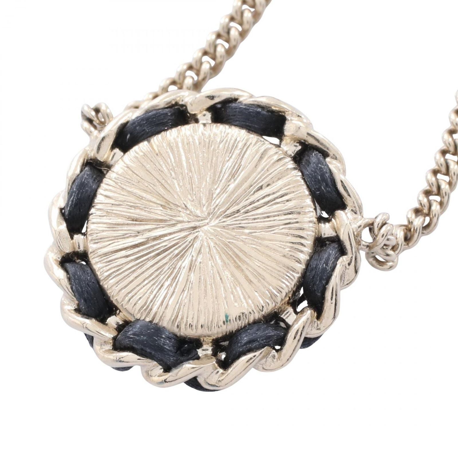 Chanel Necklace CC Logo Circle Leather — view 2