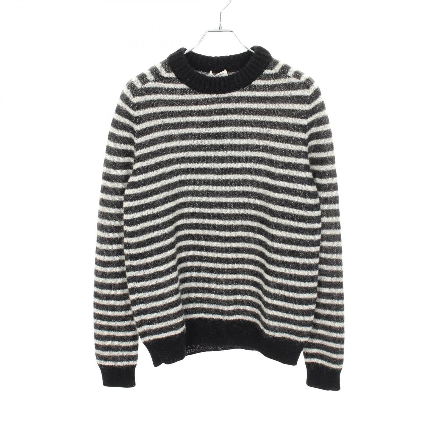 Saint Laurent Paris Knit Border Crew Sweater