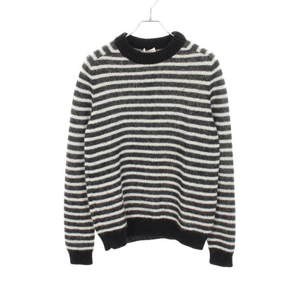 Saint Laurent Paris Knit Border Crew Sweater