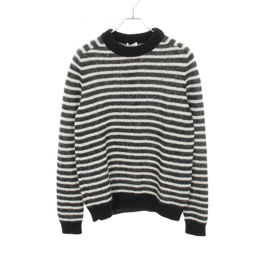 Saint Laurent Paris Knit Border Crew Sweater