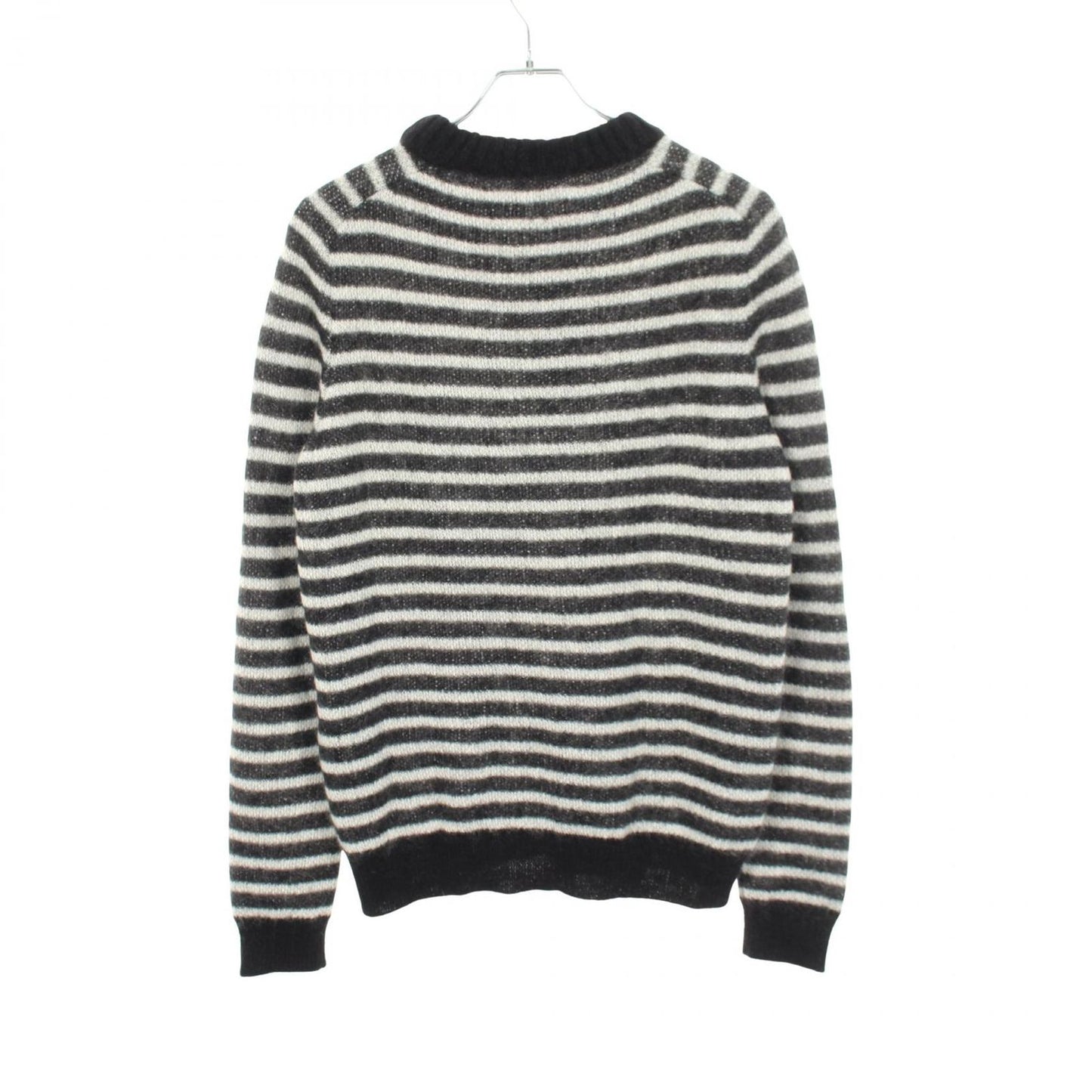 Saint Laurent Paris Knit Border Crew Sweater — view 2