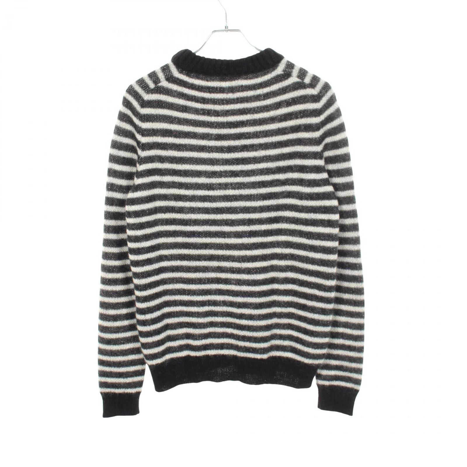 Saint Laurent Paris Knit Border Crew Sweater — view 2
