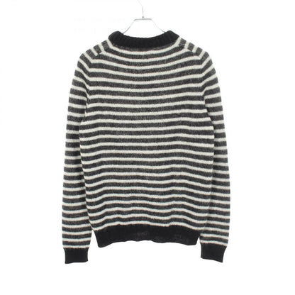 Saint Laurent Paris Knit Border Crew Sweater — view 2
