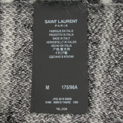 Saint Laurent Paris Knit Border Crew Sweater — view 5