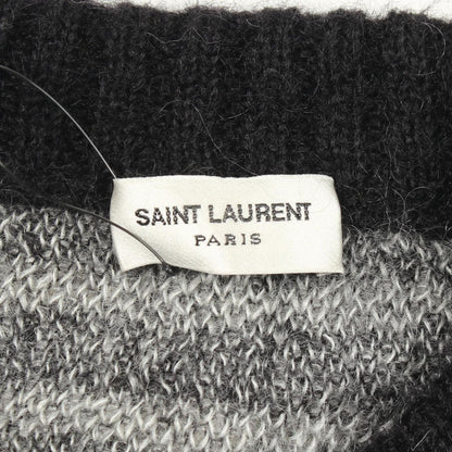 Saint Laurent Paris Knit Border Crew Sweater — view 3