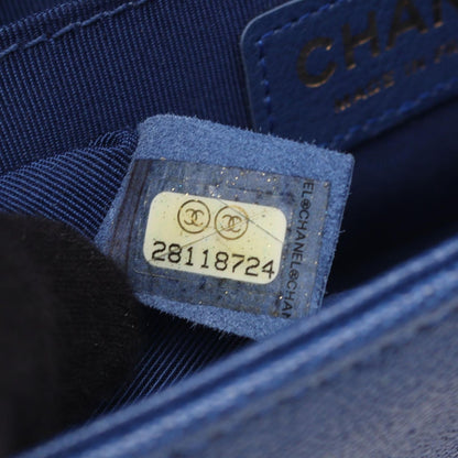 Chanel Shoulder Bag Small Blue Caviar Leather Chain — view 5