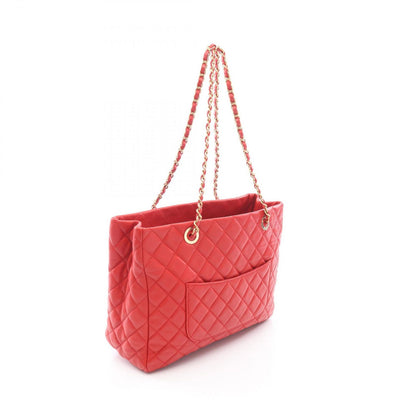 Chanel Tote Quilted Red Lambskin Chain — view 2
