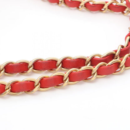 Chanel Tote Quilted Red Lambskin Chain — view 9
