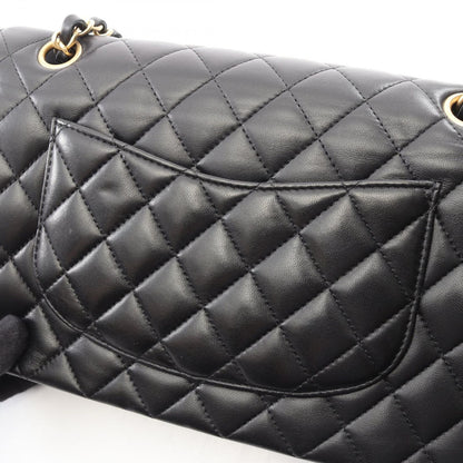 Chanel Shoulder Bag Quilted Double Flap Icon Charm Black Lambskin Chain — view 8