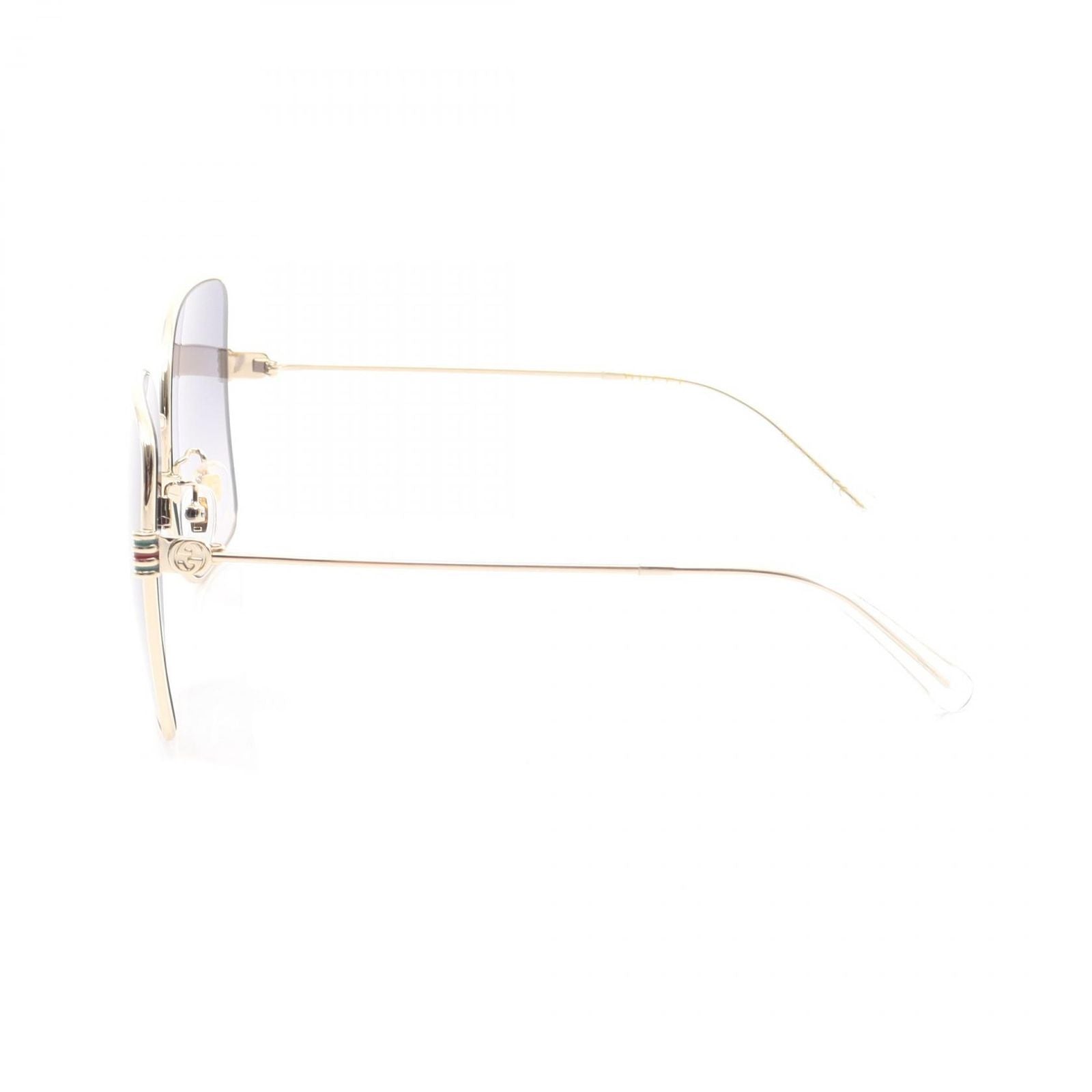 Gucci Sunglasses Square Silver Gray Eyewear — view 3