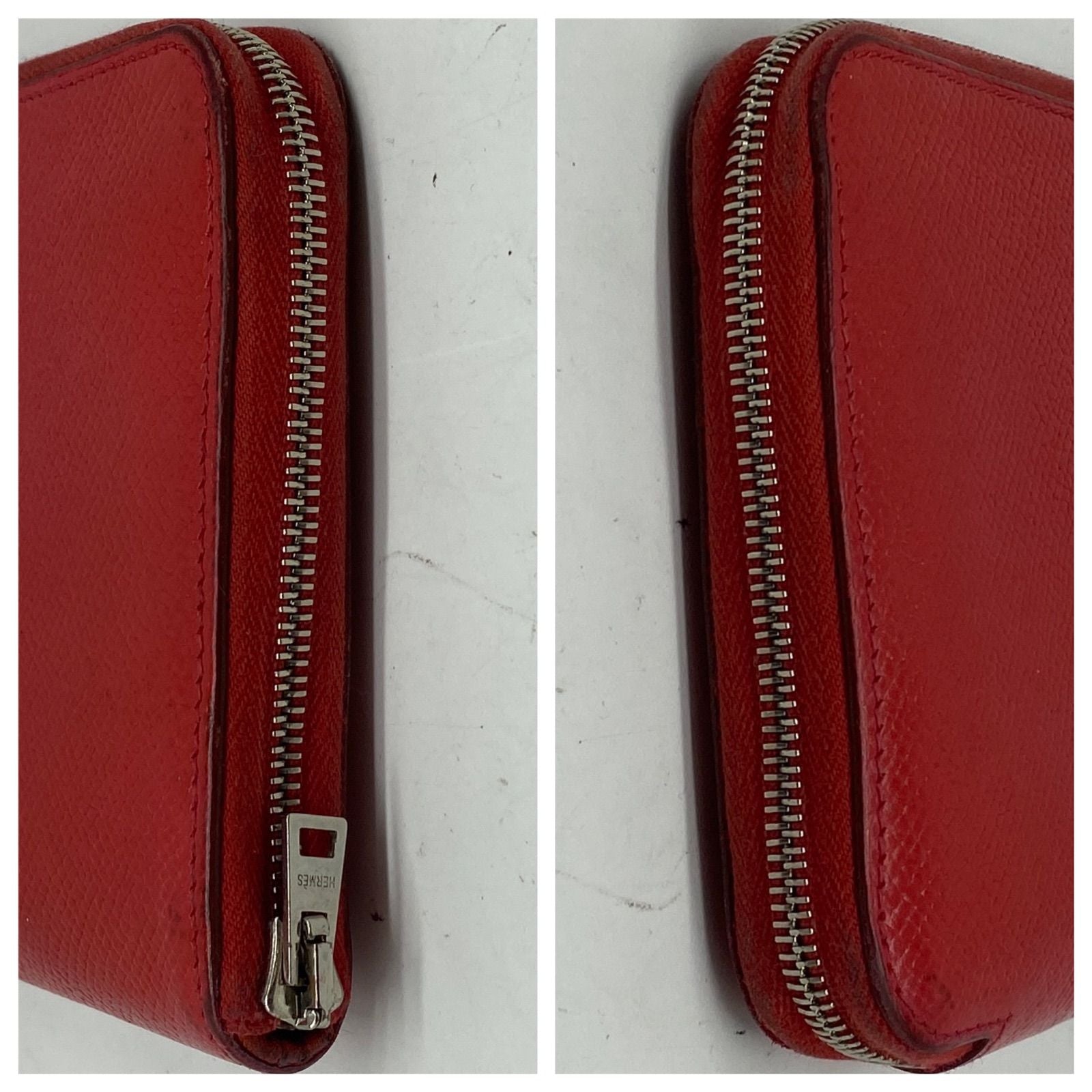 Hermes Wallet Silk in Carriage Round Red — view 5