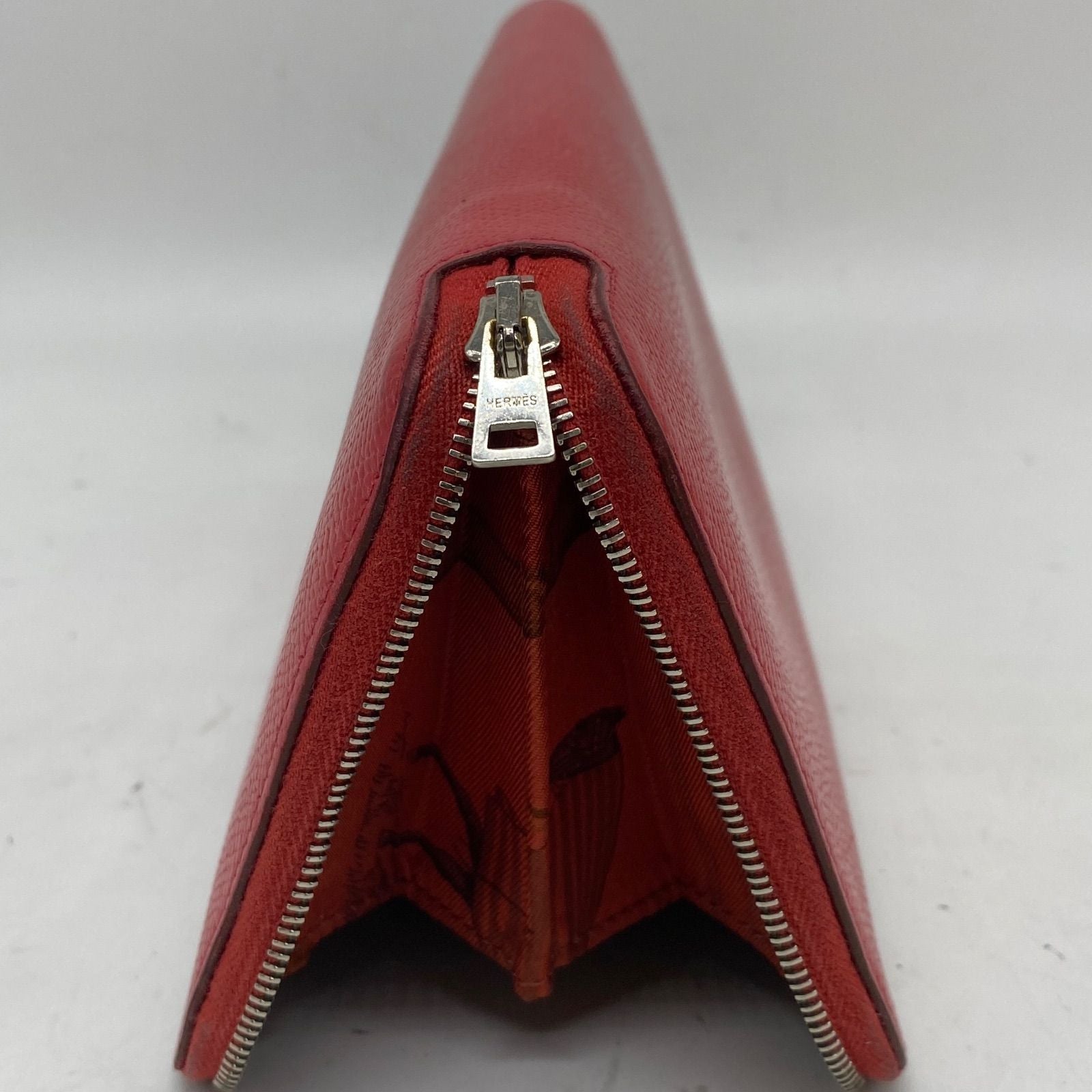 Hermes Wallet Silk in Carriage Round Red — view 7