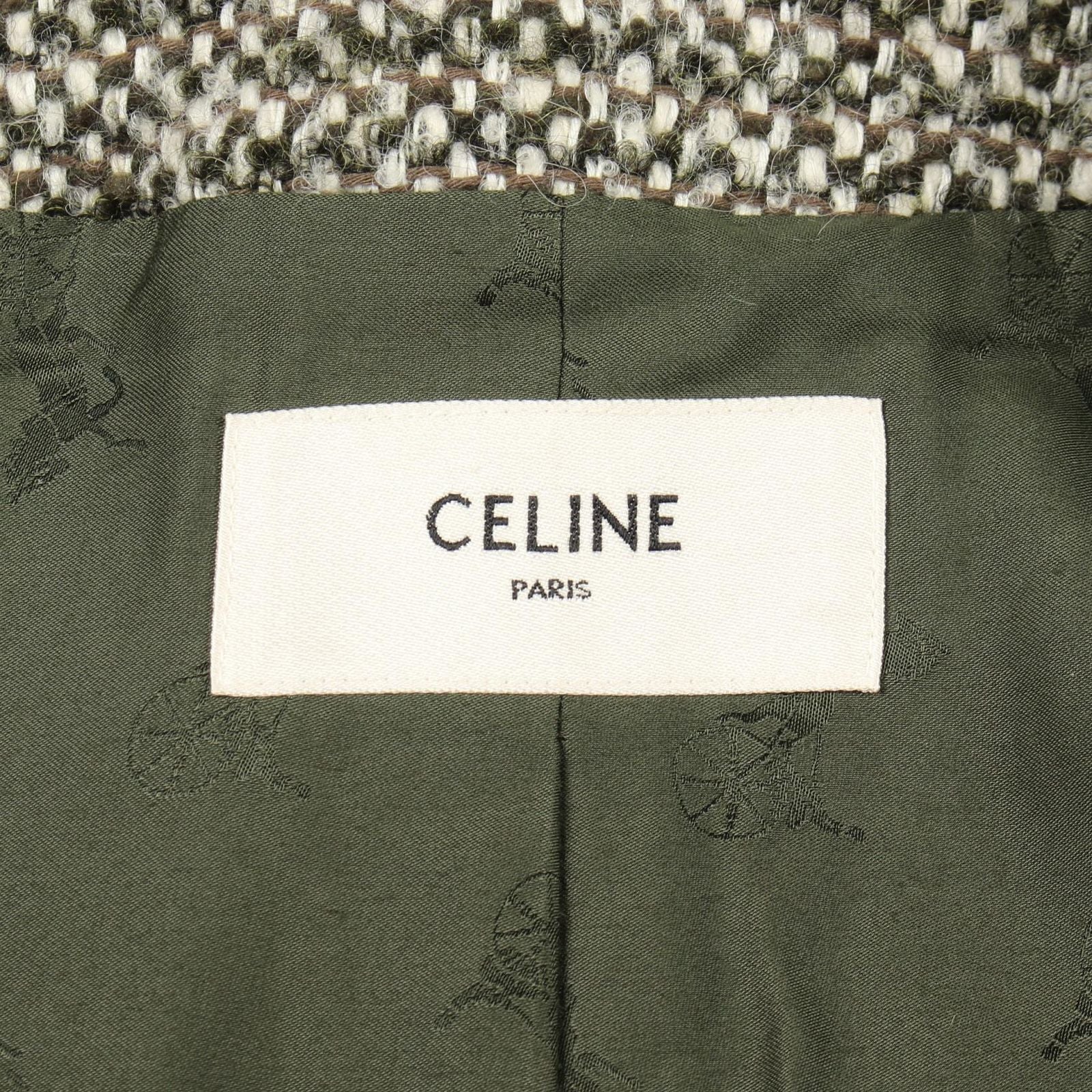 Celine Color Jacket Tweed Gray Wool — view 3