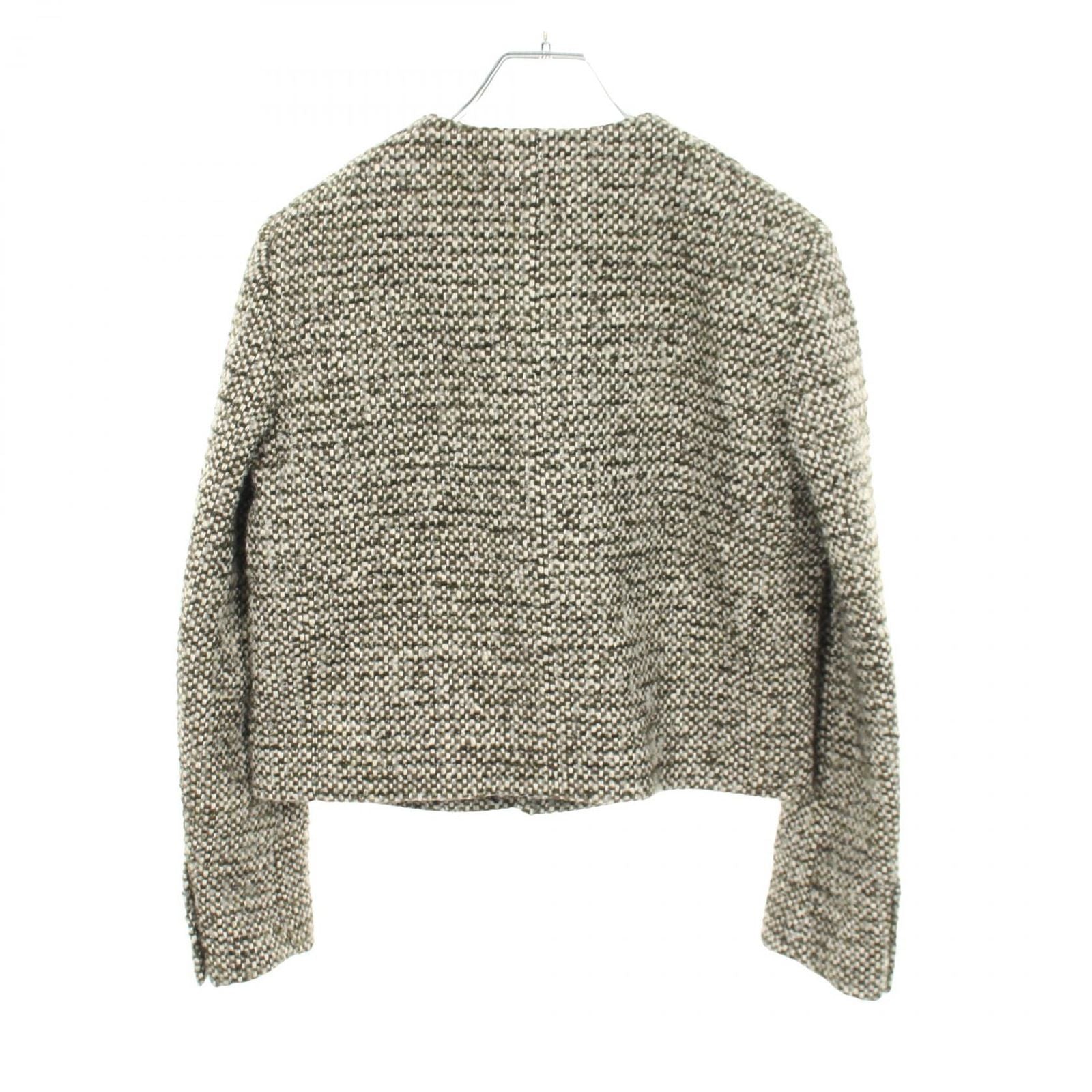 Celine Color Jacket Tweed Gray Wool — view 2