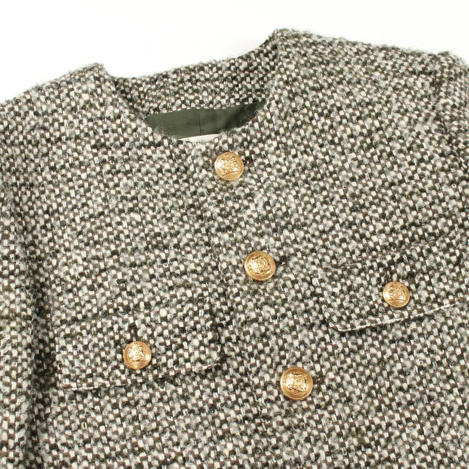 Celine Color Jacket Tweed Gray Wool — view 7