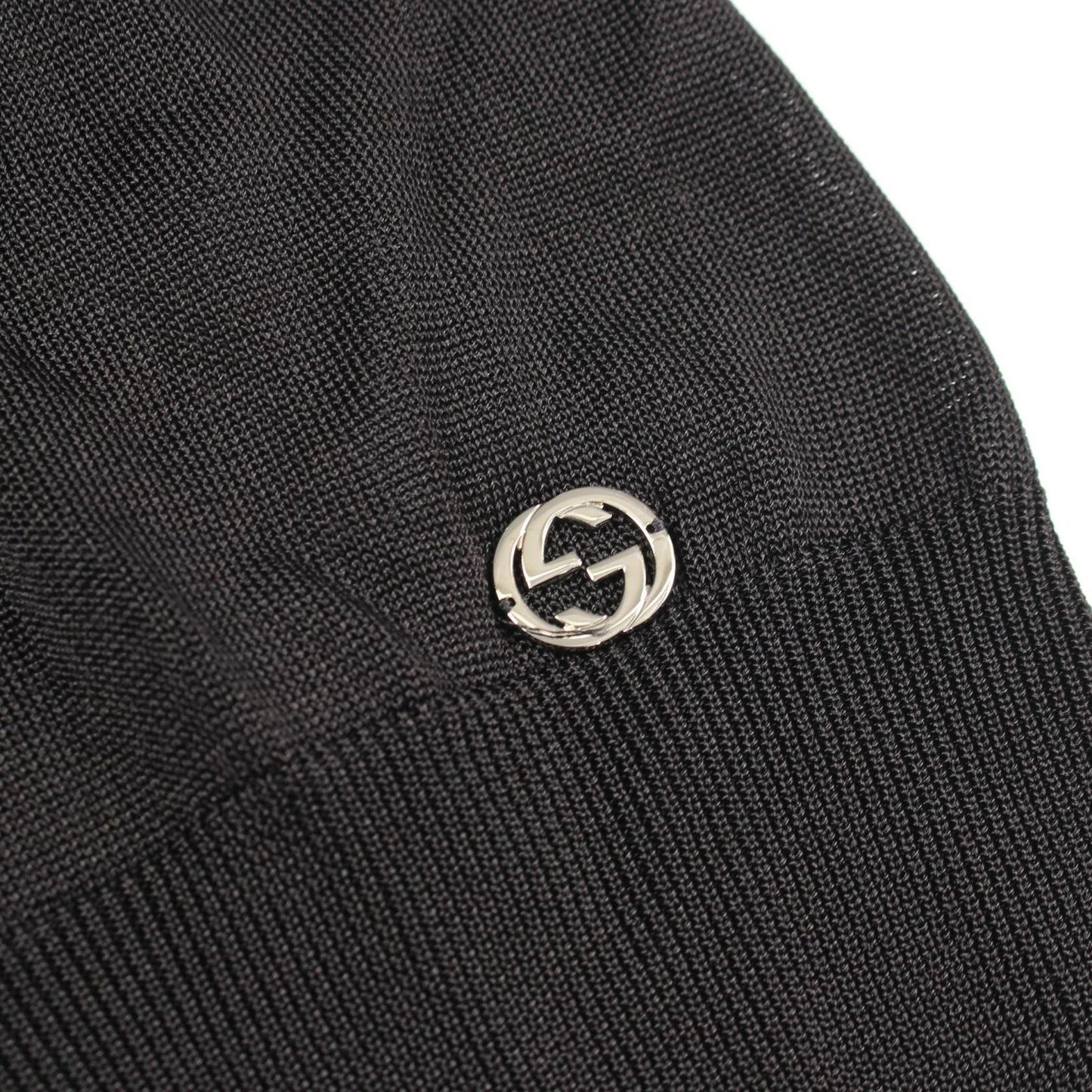 Gucci Knit Interlocking V Neck Black Rayon Sweater — view 6