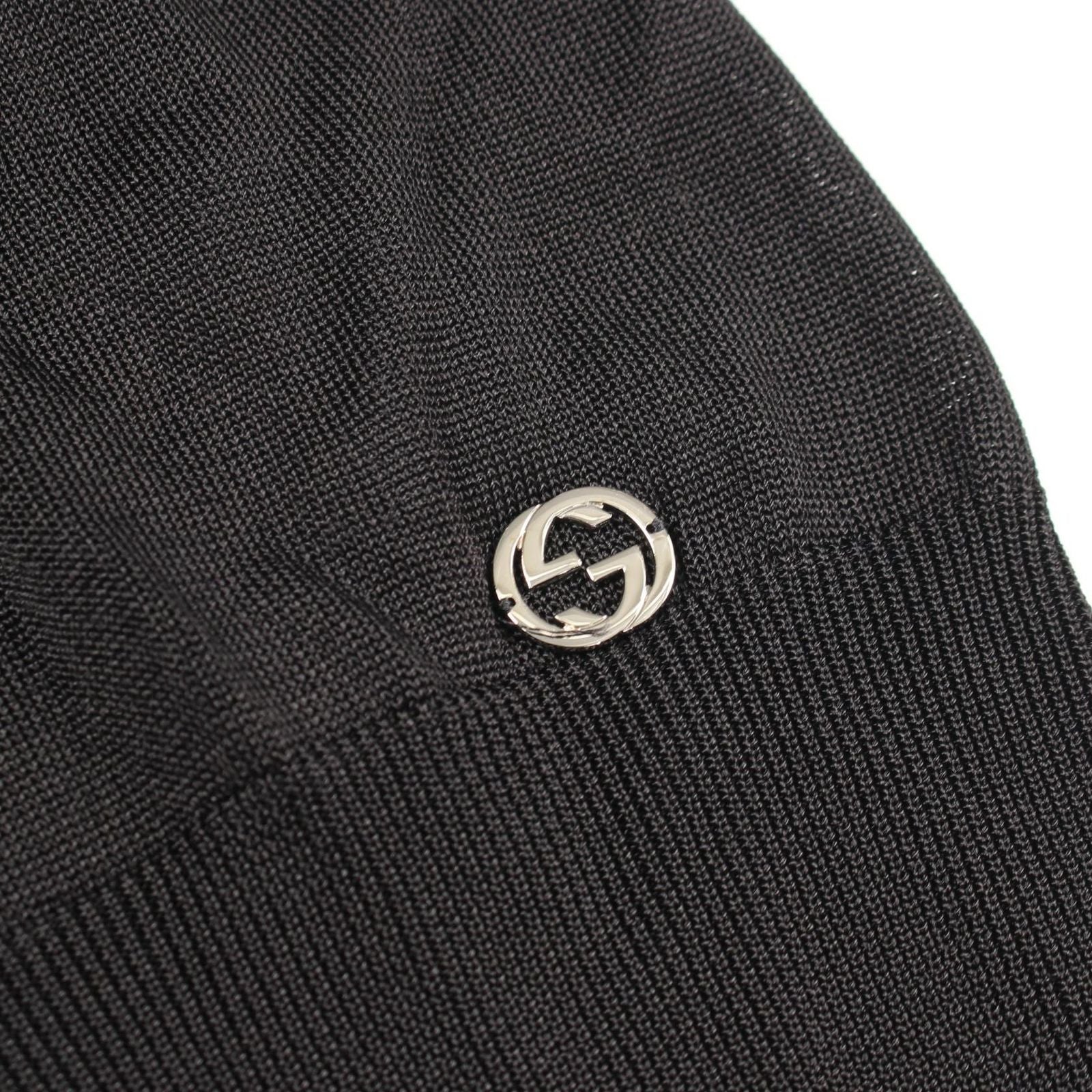 Gucci Knit Interlocking V Neck Black Rayon Sweater — view 6