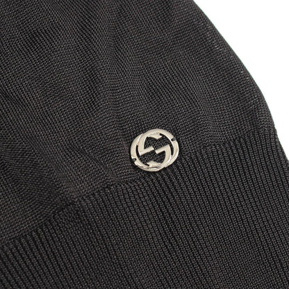 Gucci Knit Interlocking V Neck Black Rayon Sweater — view 6