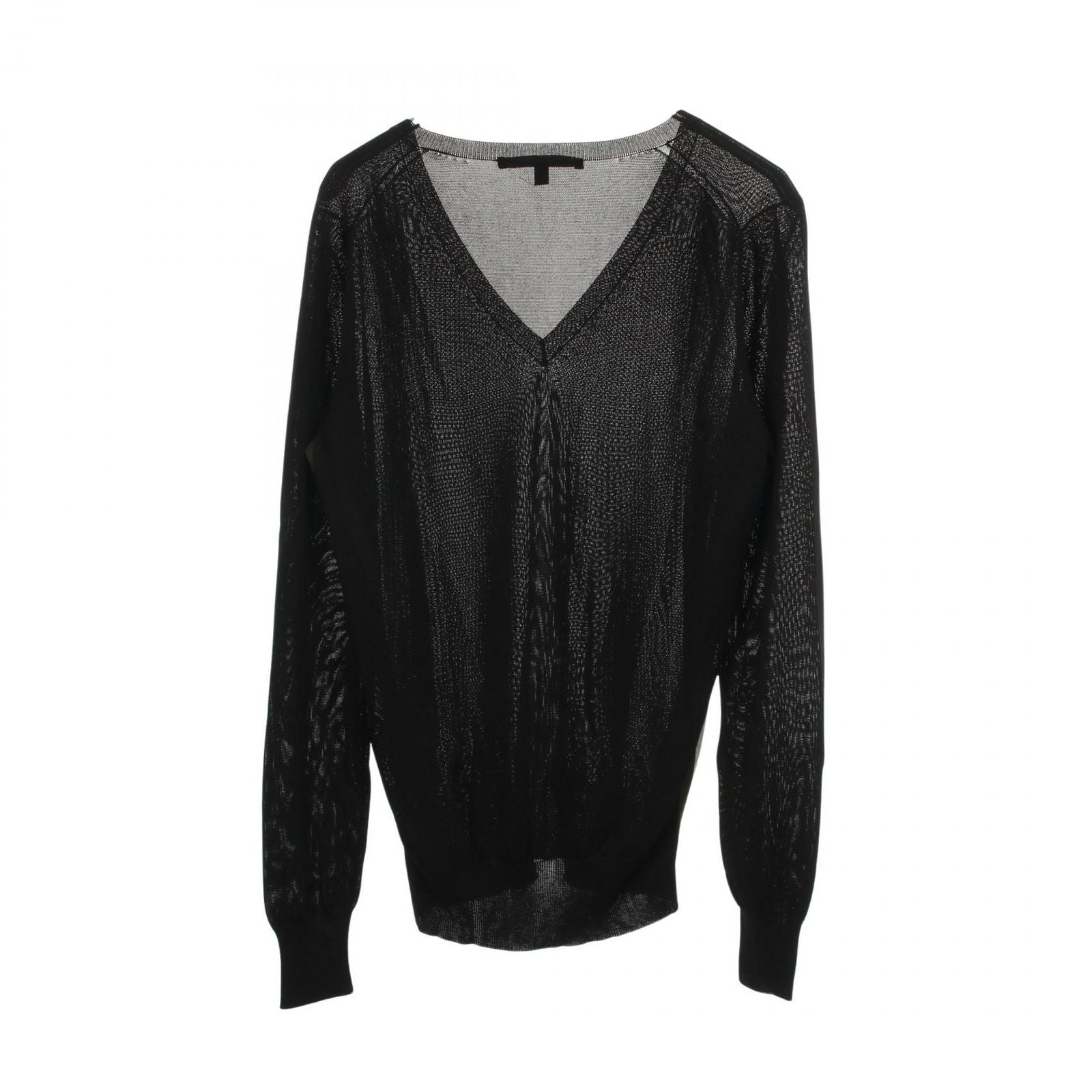 Gucci Knit Interlocking V Neck Black Rayon Sweater — view 2