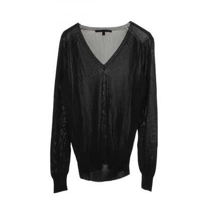 Gucci Knit Interlocking V Neck Black Rayon Sweater — view 2