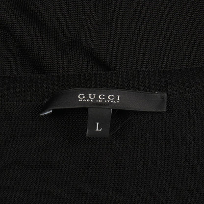 Gucci Knit Interlocking V Neck Black Rayon Sweater — view 3