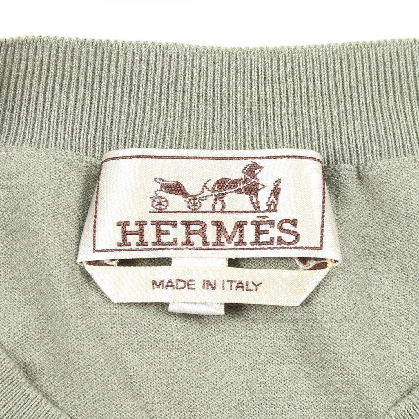 Hermes Knit Selles en Fragments Short Sleeve Cotton Sweater — view 3