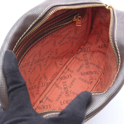 Loewe Shoulder Bag Anagram Dark Brown Canvas Leather — view 3