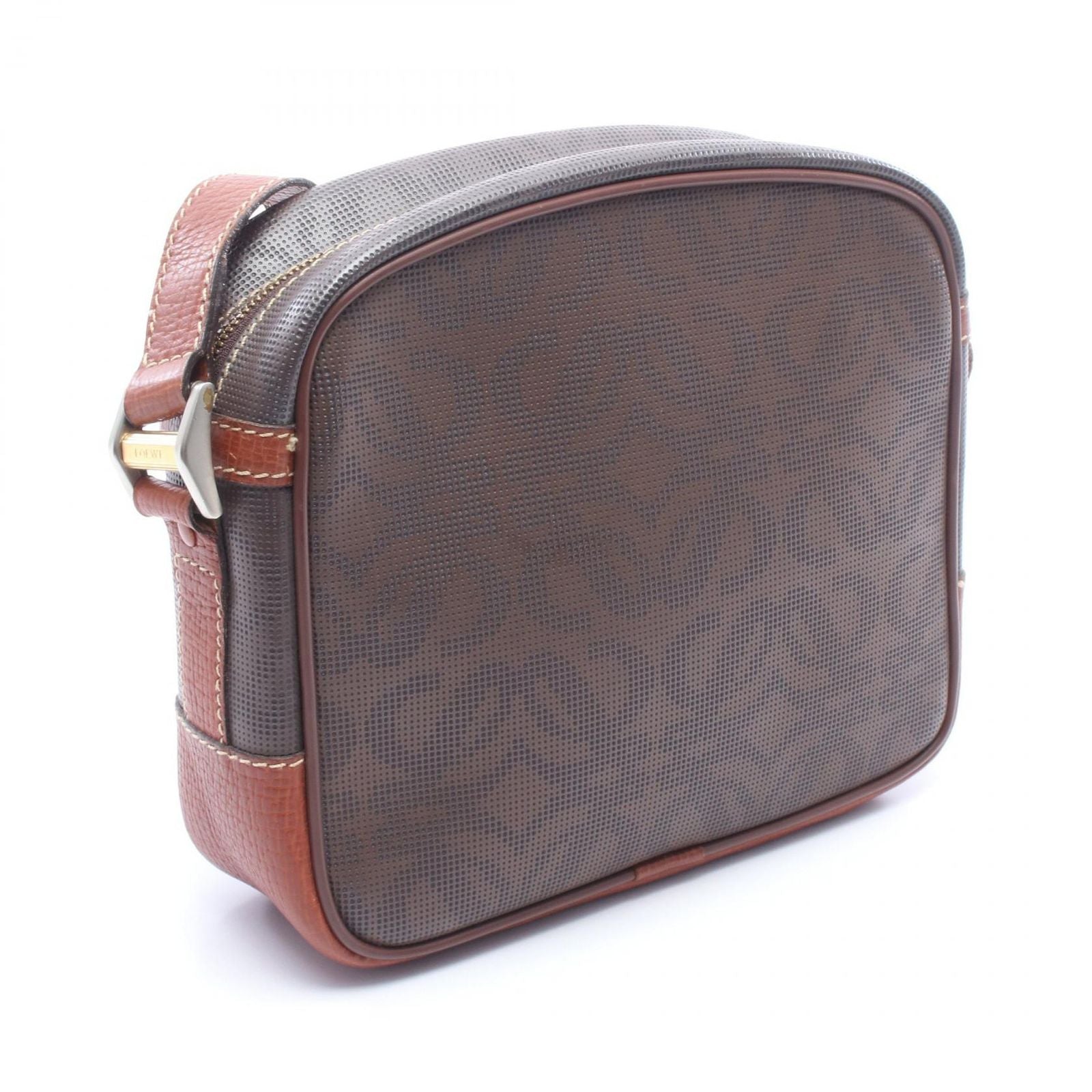 Loewe Shoulder Bag Anagram Dark Brown Canvas Leather — view 2