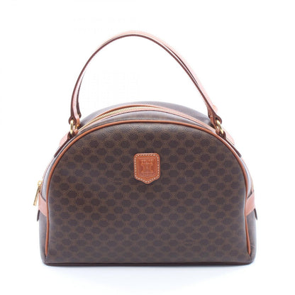 Celine Handbag Macadam Dark Brown Canvas Leather