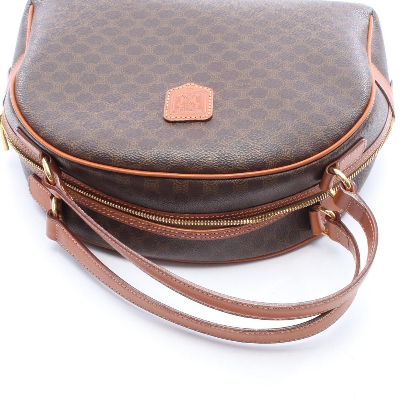 Celine Handbag Macadam Dark Brown Canvas Leather — view 5