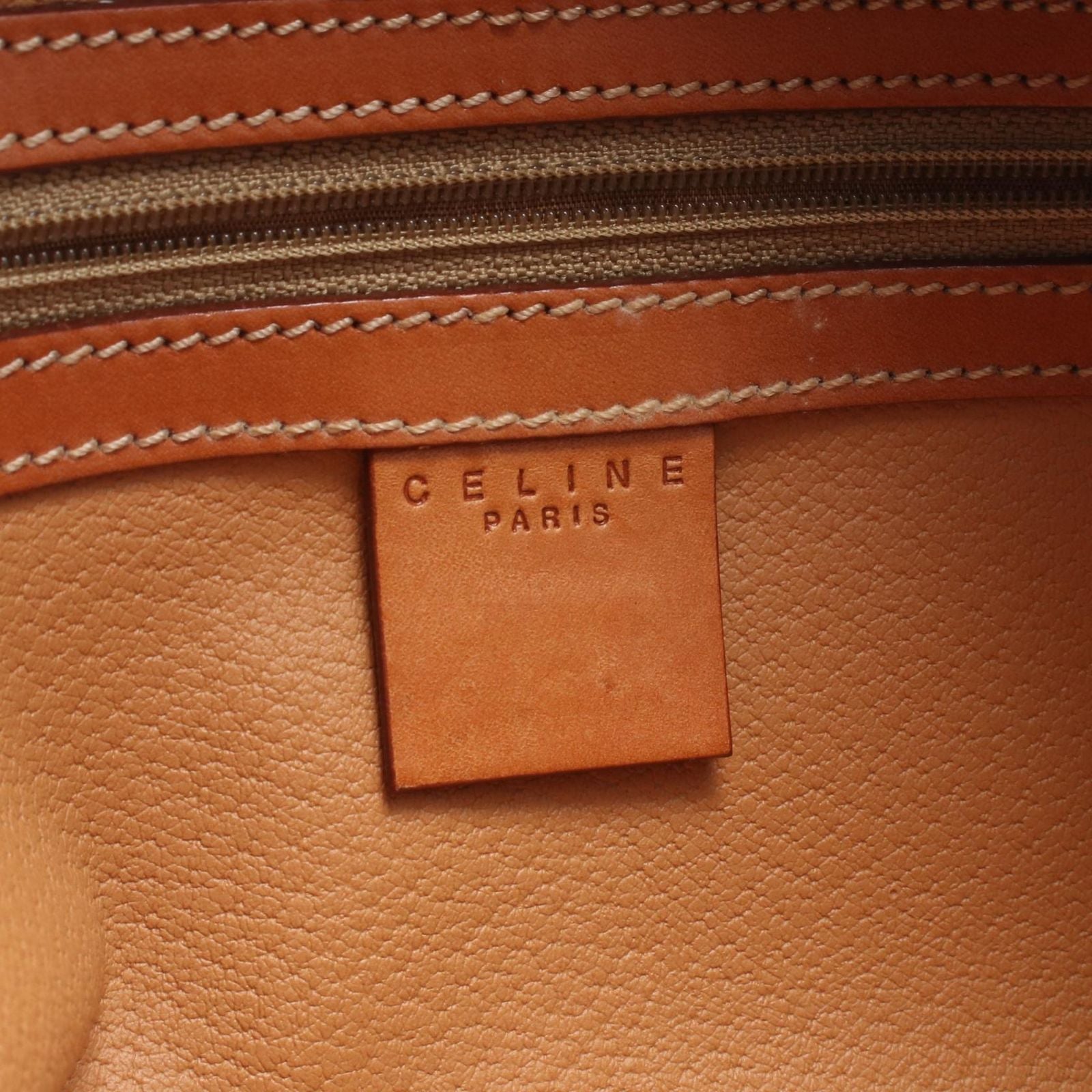Celine Handbag Macadam Dark Brown Canvas Leather — view 4