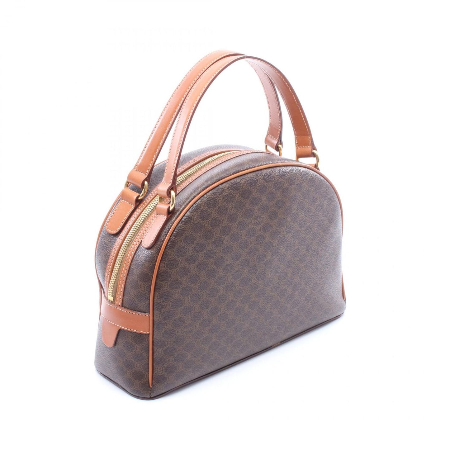 Celine Handbag Macadam Dark Brown Canvas Leather — view 2