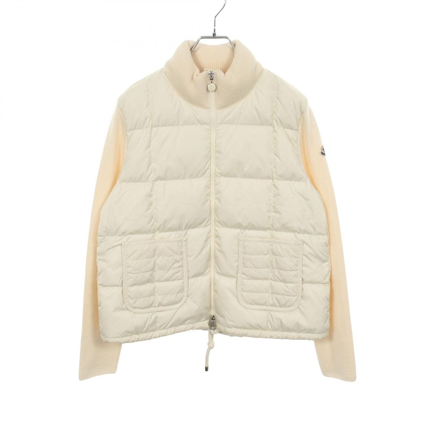 Moncler Down Jacket Knit Contrast Nylon Wool Cardigan Tricot