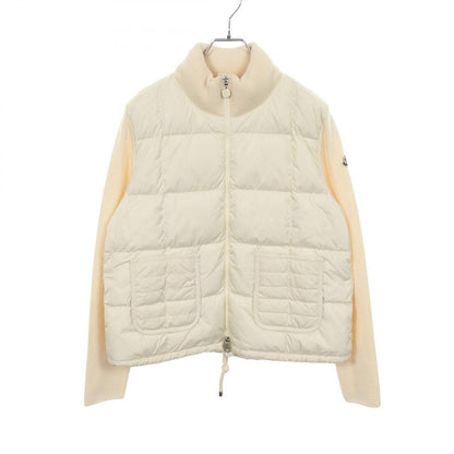 Moncler Down Jacket Knit Contrast Nylon Wool Cardigan Tricot