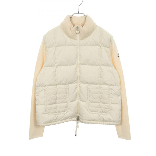 Moncler Down Jacket Knit Contrast Nylon Wool Cardigan Tricot