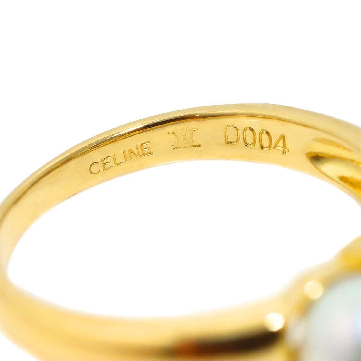 Celine Ring Akoya Pearl mm Diamond 18k YG Yellow Gold — view 3