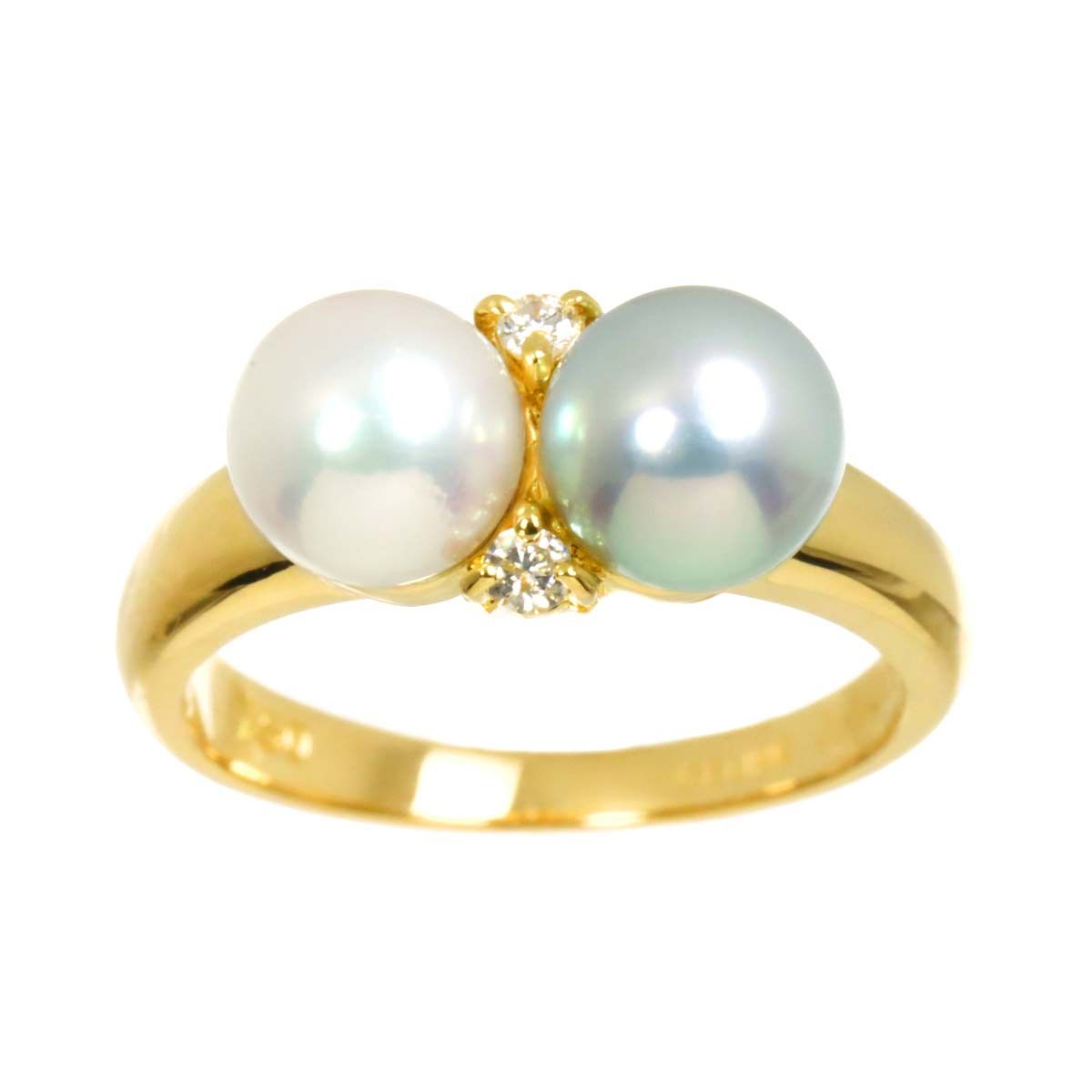 Celine Ring Akoya Pearl mm Diamond 18k YG Yellow Gold — view 2