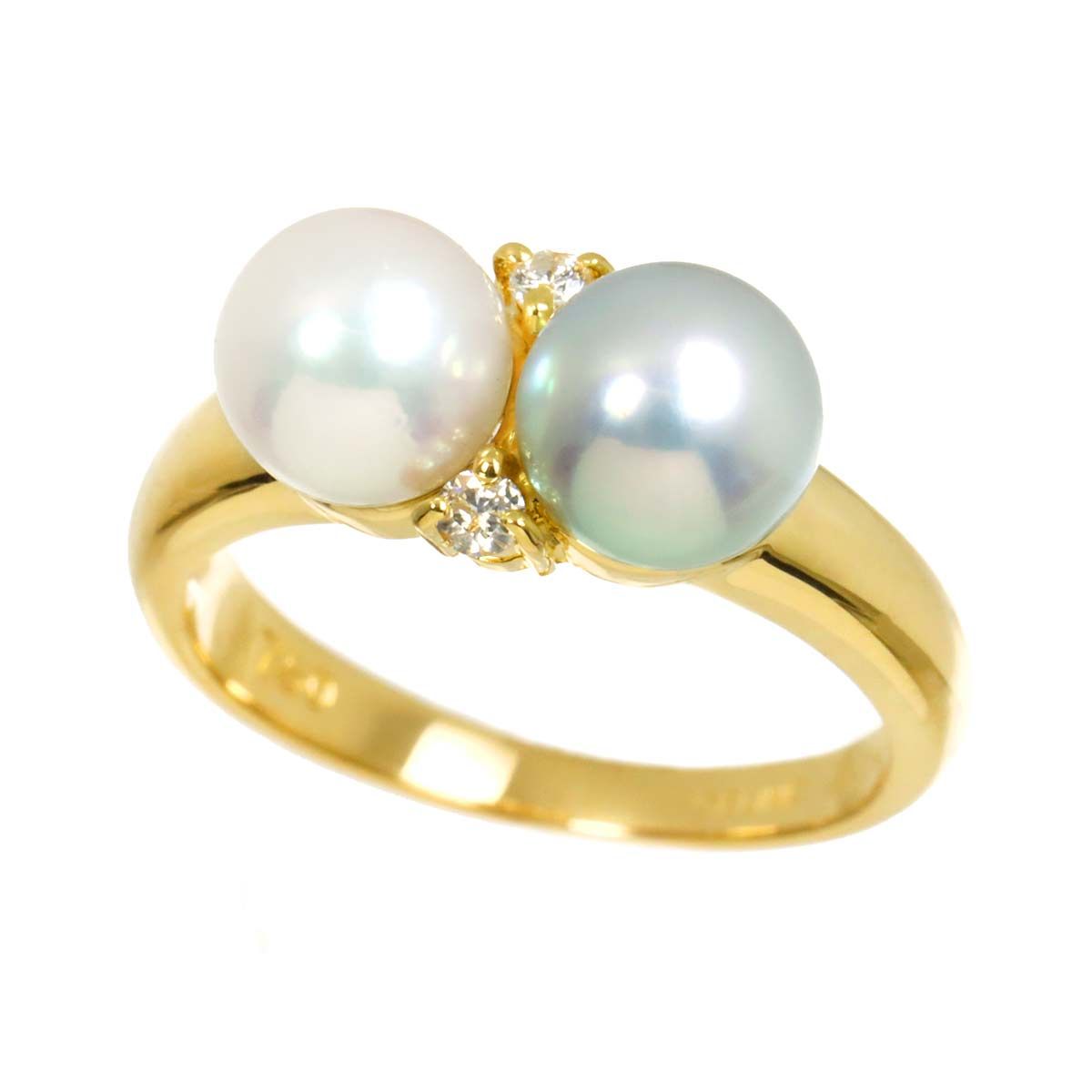 Celine Ring Akoya Pearl mm Diamond 18k YG Yellow Gold — view 5