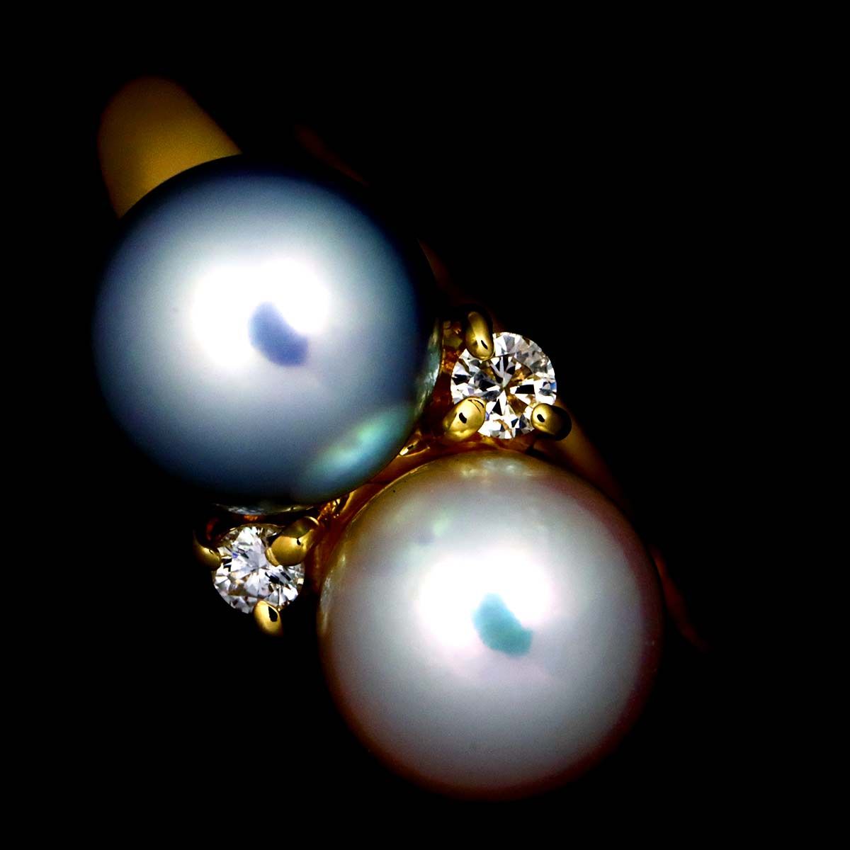 Celine Ring Akoya Pearl mm Diamond 18k YG Yellow Gold — view 6