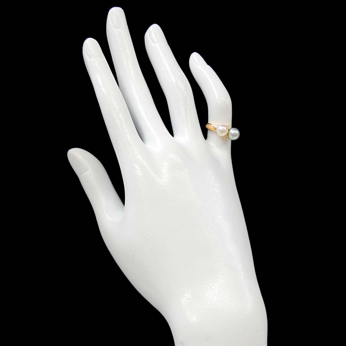 Celine Ring Akoya Pearl mm Diamond 18k YG Yellow Gold — view 7