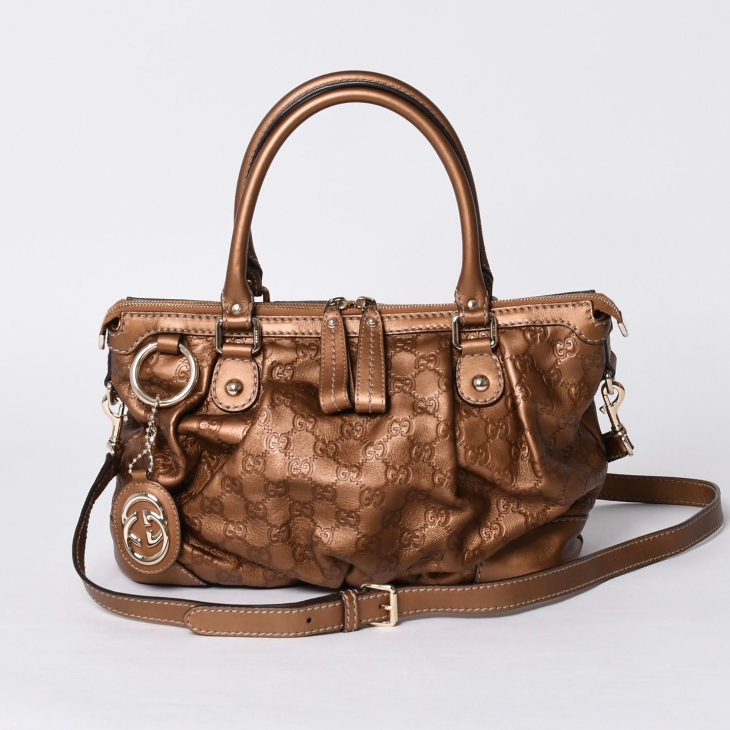 Gucci Sukey Guccissima Gold Tote Bag 2-Way