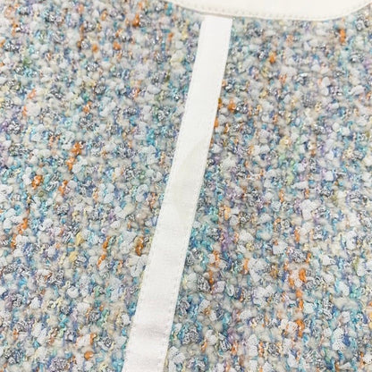 Louis Vuitton Dress White Blue a Line Tweed Star — view 7