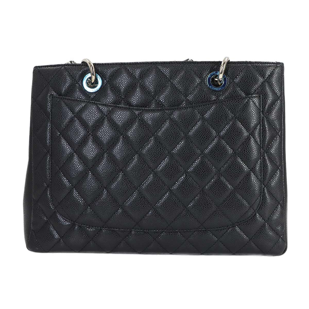 Chanel Quilted Grand Shopping Chain Tote GST Caviar Leather Black — view 2