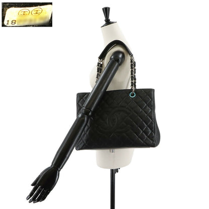 Chanel Quilted Grand Shopping Chain Tote GST Caviar Leather Black — view 9