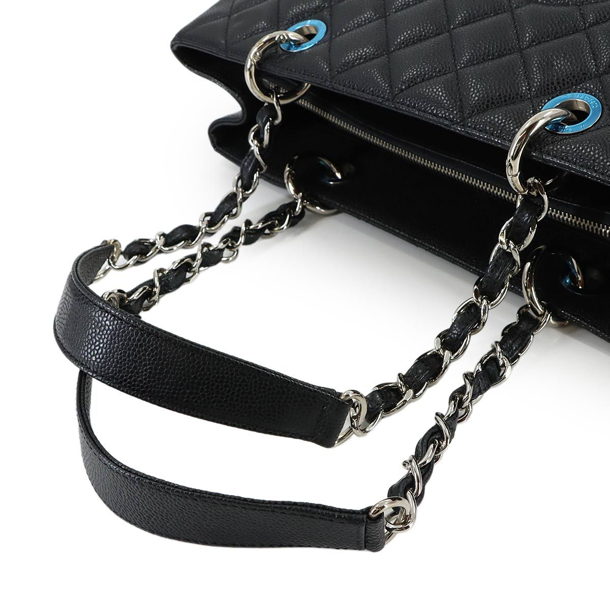 Chanel Quilted Grand Shopping Chain Tote GST Caviar Leather Black — view 5