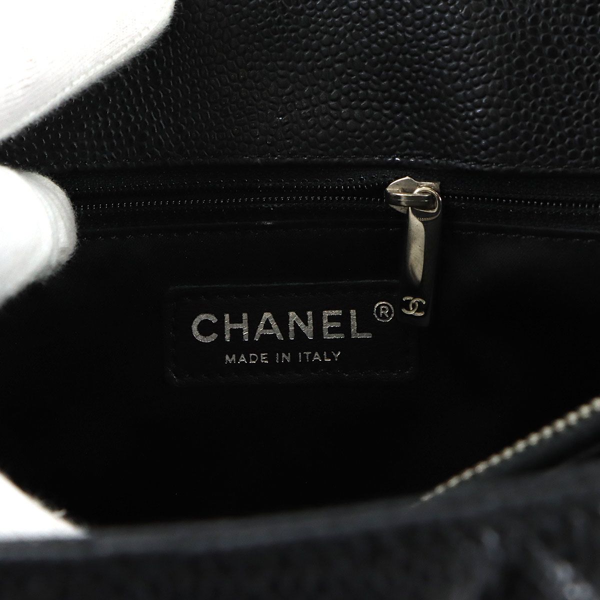 Chanel Quilted Grand Shopping Chain Tote GST Caviar Leather Black — view 7
