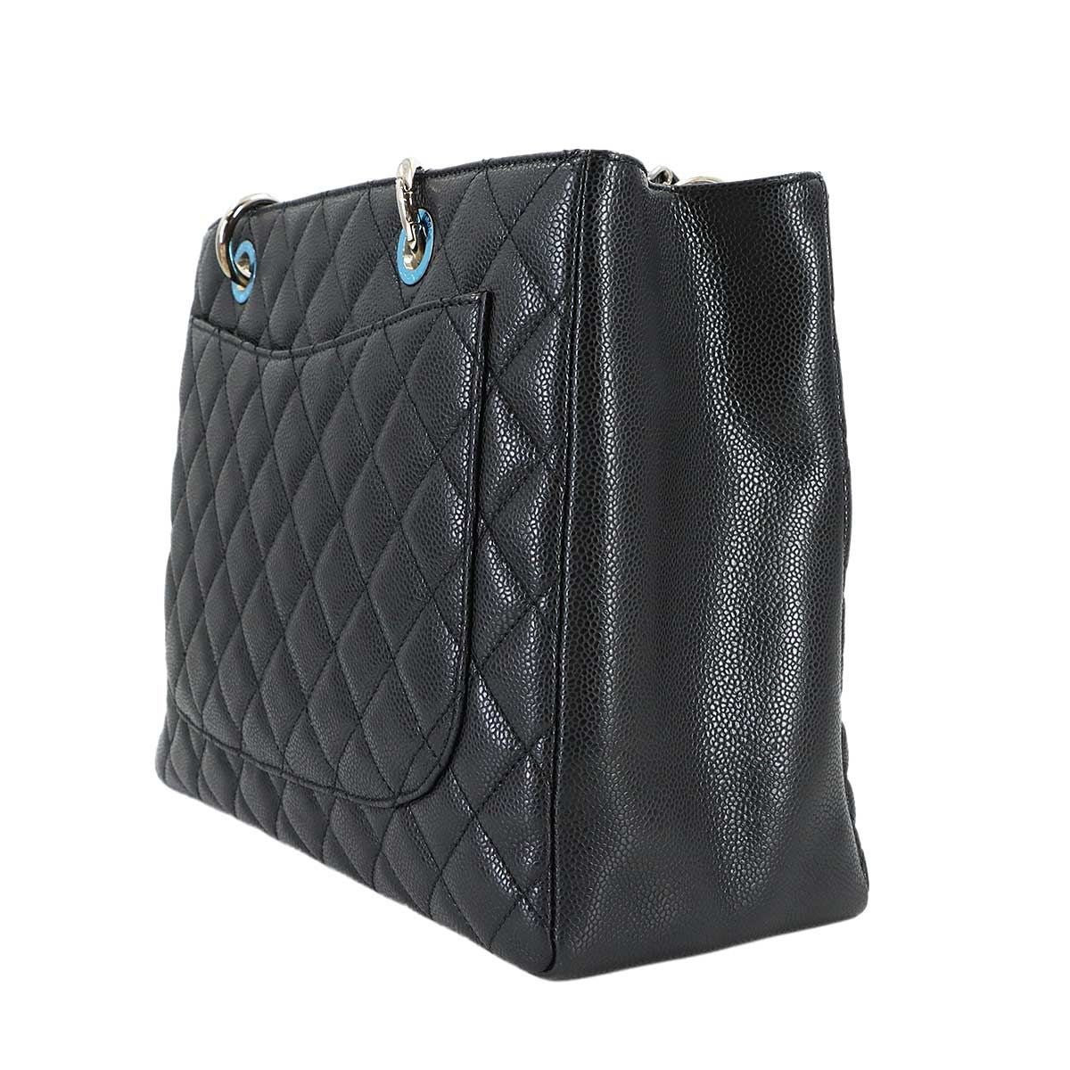 Chanel Quilted Grand Shopping Chain Tote GST Caviar Leather Black — view 3