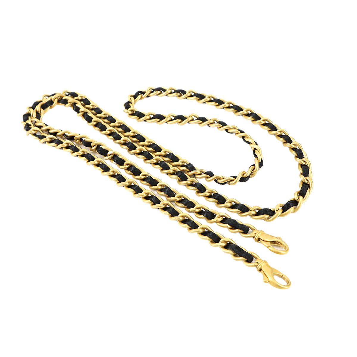 Chanel CC Logo Arm Wormer Chain Shoulder Bag Lapin Black Gold — view 9