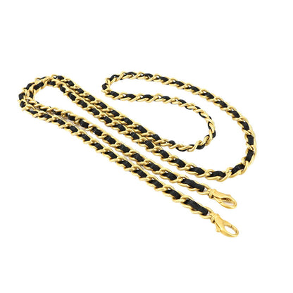 Chanel CC Logo Arm Wormer Chain Shoulder Bag Lapin Black Gold — view 9