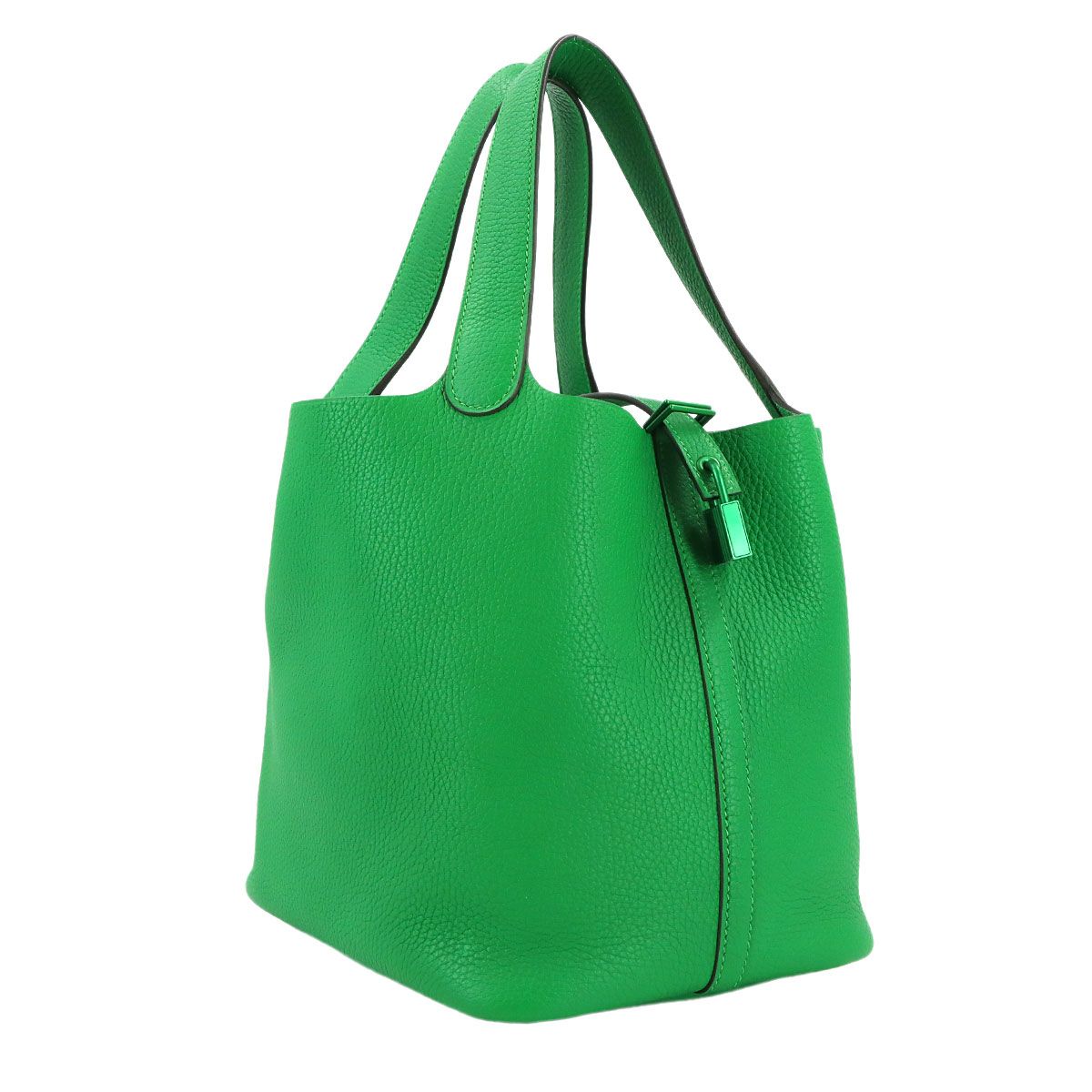 Hermes Picotin Lock MM Monochrome So Green Hand Bag Taurillon Clemence Bamboo — view 3